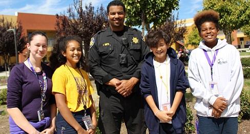 Officer Smith with students